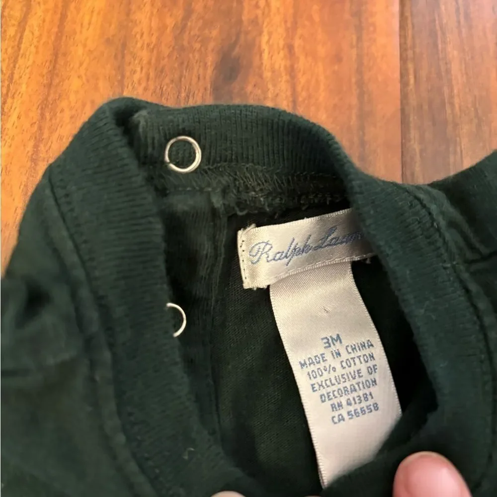 Ralph Lauren green/navy dog long sleeve jumpsuit